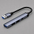 USB-хаб USB-A 3.0 + 2xUSB-A 2.0 + USB-C, серый, Deppa - миниатюра