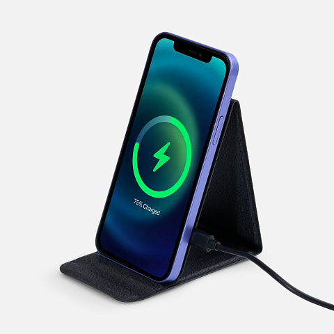 Подставка для смартфона с беспроводной зарядкой Kickstand, серая - рис 2.