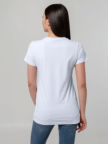 Футболка женская T-bolka Stretch Lady, белая (холодный оттенок) - рис 8.