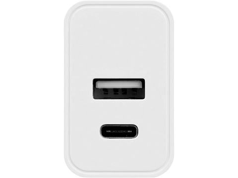 Сетевое зарядное устройство c выходами USB-A и USB-C Recharger, 10 Вт, белый - рис 3.