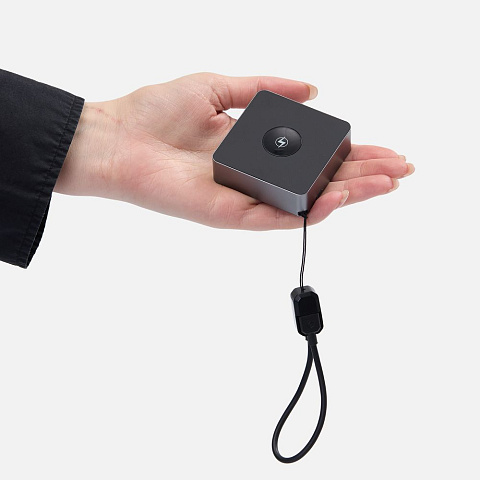 Внешний аккумулятор с беспроводной зарядкой Aura Power, серый - рис 7.