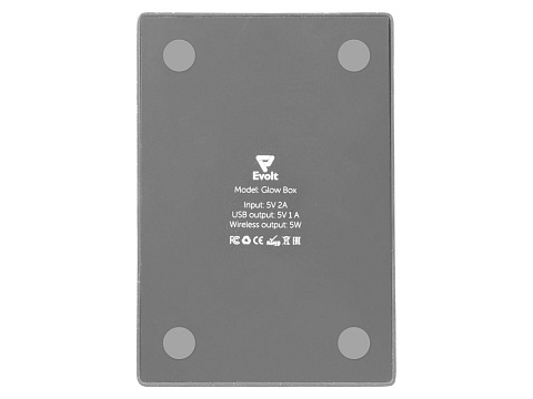 Беспроводная зарядка-подставка с подсветкой Glow box, серый - рис 9.