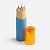 Набор цветных карандашей Kiddo с точилкой, голубой с оранжевым - миниатюра - рис 2.