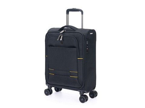 Чемодан TORBER БРОСНО, чёрный, нейлон 600D, 36,5 х 20 х 54 см, 32 л