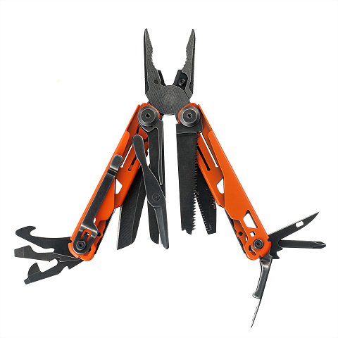Мультитул Stinger, 107 х 19 мм, 19 функций, сталь, оранжевый корпус, стоунвош, в картонной коробке, в комплекте нейлоновый чехол - рис 3.