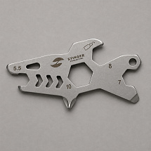 Мини-мультитул карманный Stinger, 60 x 31 мм, 5 функций, акула, нержавеющая сталь, серебристый, в блистере