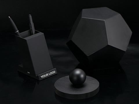 Беспроводная зарядка-подставка с подсветкой Glow box, черный (Р) - рис 14.