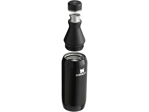 Бутылка для воды Stanley All Day Slim объемом 350 мл - черный глянцевый - рис 2.
