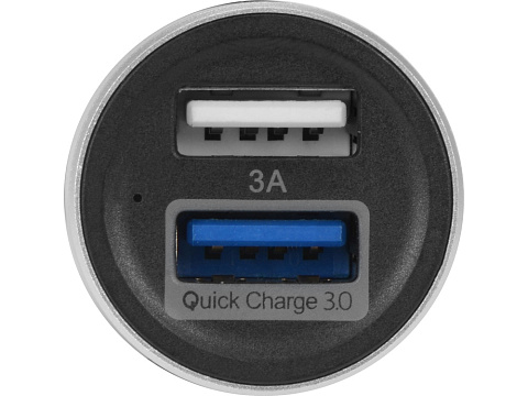 Адаптер автомобильный USB с функцией быстрой зарядки QC 3.0 TraffIQ, черный/серебристый - рис 3.