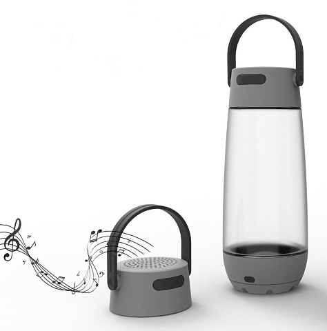 Бутылка для воды Torsta Light с колонкой и светильником, серая - рис 10.
