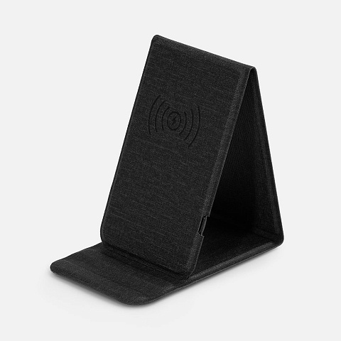 Подставка для смартфона с беспроводной зарядкой Kickstand, серая - рис 3.