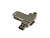 USB 2.0- флешка на 32 Гб поворотный механизм 2 в 1, c дополнительным разъемом Type-C с одноцветным металлическим клипом, серый - миниатюра