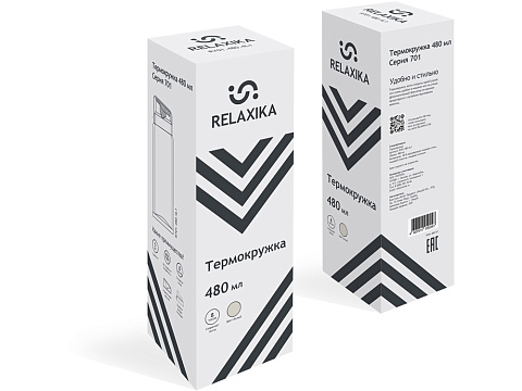 Термокружка Relaxika 701 (0,48 литра), белая (без лого) - рис 19.