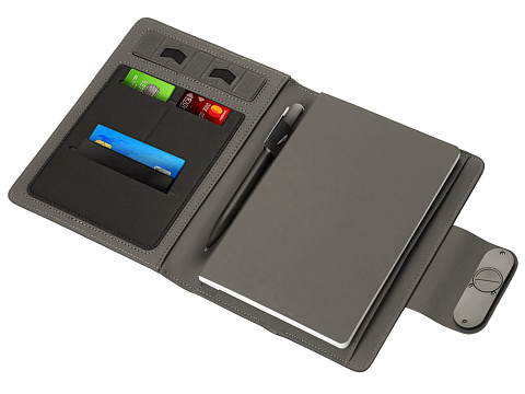 Подарочный набор металлическая ручка и блокнот А5 Twilight  со светящимся логотипом и пауэрбэнком - рис 8.