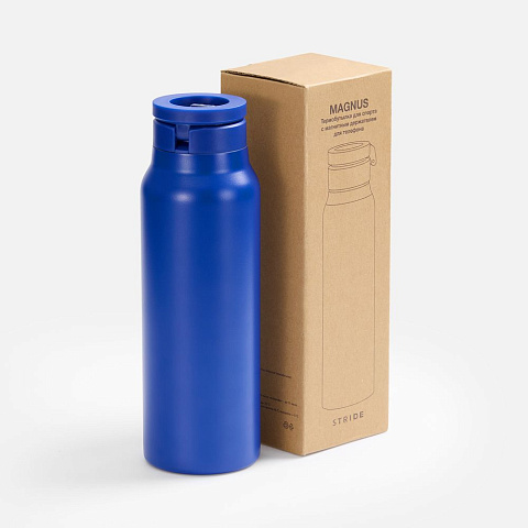 Термобутылка Magnus с магнитным держателем для телефона, синяя - рис 8.