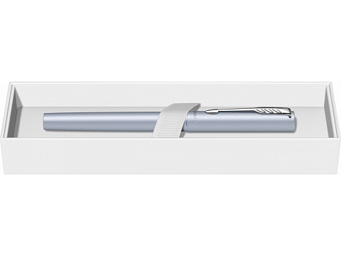 Ручка-роллер Parker Vector XL Silver Blue CT, цвет чернил black, стержень: F, в подарочной упаковке. - рис 10.
