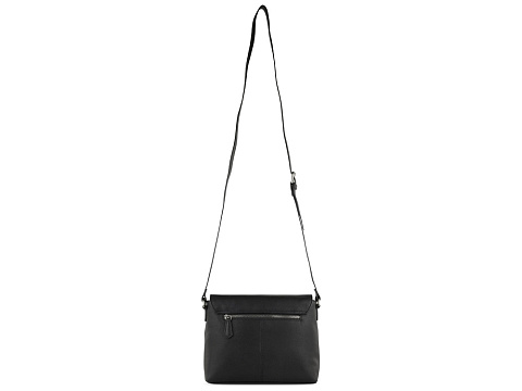 Сумка наплечная женская BUGATTI Bella, чёрная, воловья кожа/полиэстер, 25х8х20 см - рис 8.